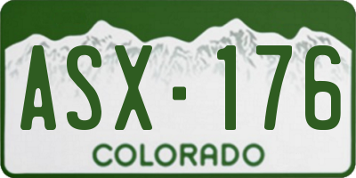 CO license plate ASX176