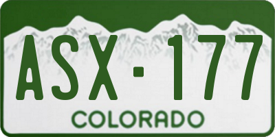 CO license plate ASX177