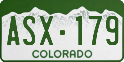 CO license plate ASX179