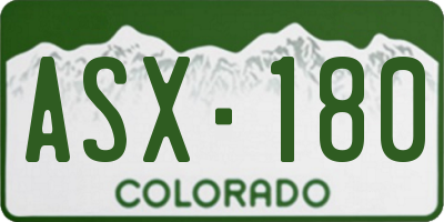 CO license plate ASX180