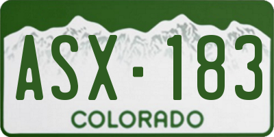 CO license plate ASX183