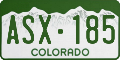 CO license plate ASX185