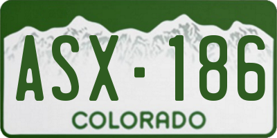 CO license plate ASX186