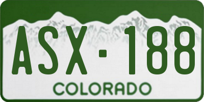 CO license plate ASX188