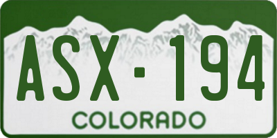 CO license plate ASX194