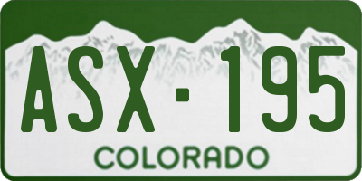 CO license plate ASX195