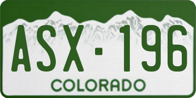 CO license plate ASX196