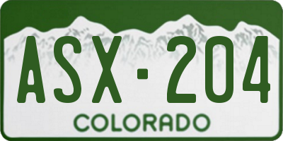 CO license plate ASX204