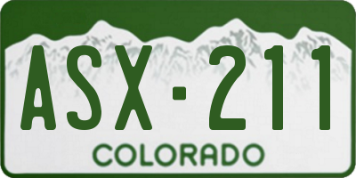 CO license plate ASX211