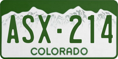 CO license plate ASX214