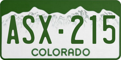 CO license plate ASX215