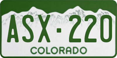 CO license plate ASX220