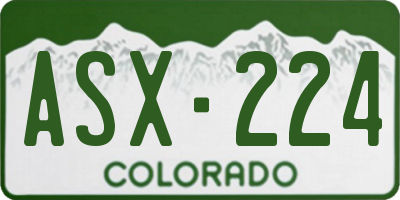 CO license plate ASX224