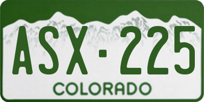 CO license plate ASX225