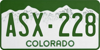 CO license plate ASX228