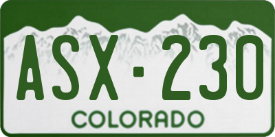 CO license plate ASX230