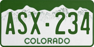 CO license plate ASX234