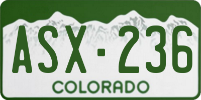 CO license plate ASX236