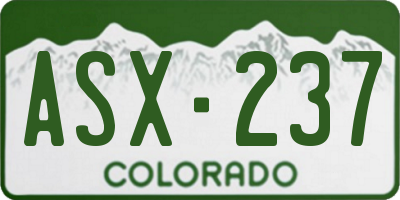 CO license plate ASX237