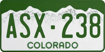 CO license plate ASX238