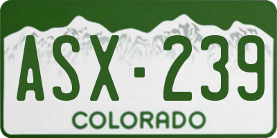 CO license plate ASX239