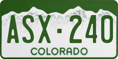 CO license plate ASX240