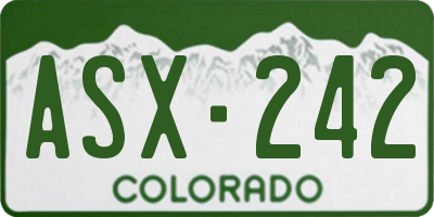 CO license plate ASX242