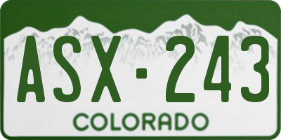 CO license plate ASX243