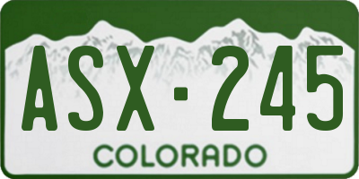 CO license plate ASX245