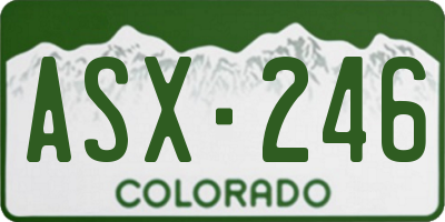 CO license plate ASX246