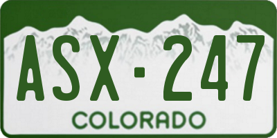 CO license plate ASX247