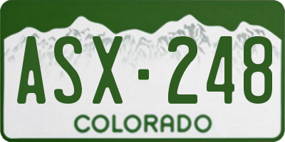 CO license plate ASX248