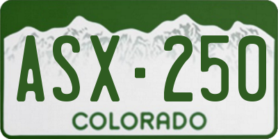 CO license plate ASX250