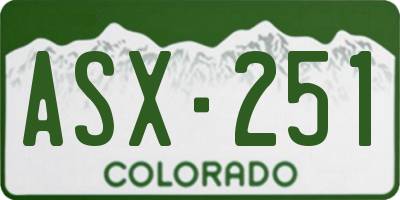 CO license plate ASX251