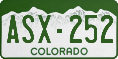 CO license plate ASX252