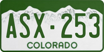 CO license plate ASX253