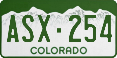 CO license plate ASX254