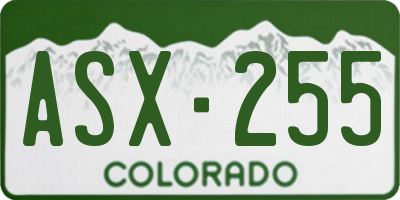 CO license plate ASX255