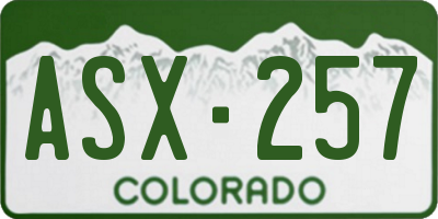 CO license plate ASX257