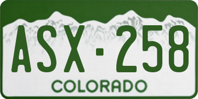 CO license plate ASX258