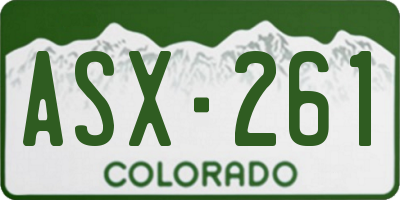 CO license plate ASX261