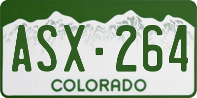 CO license plate ASX264