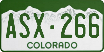 CO license plate ASX266