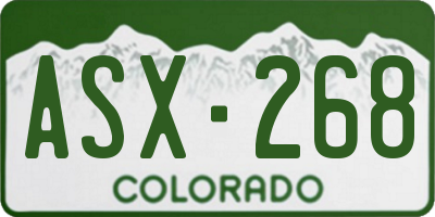 CO license plate ASX268