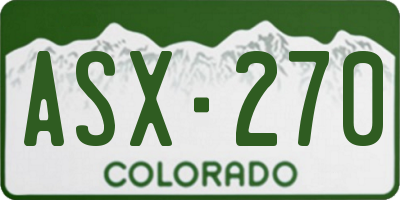 CO license plate ASX270