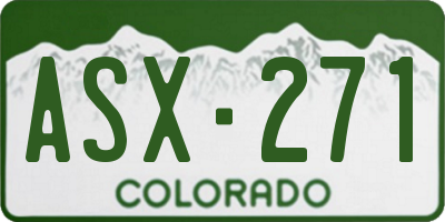 CO license plate ASX271