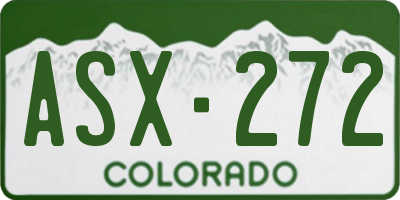 CO license plate ASX272