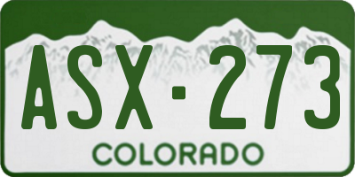 CO license plate ASX273