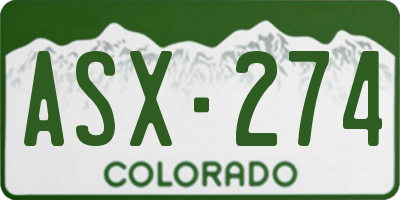 CO license plate ASX274