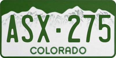 CO license plate ASX275